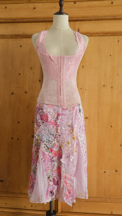 Vintage Italian soft pink flutter skirt (XS/S)