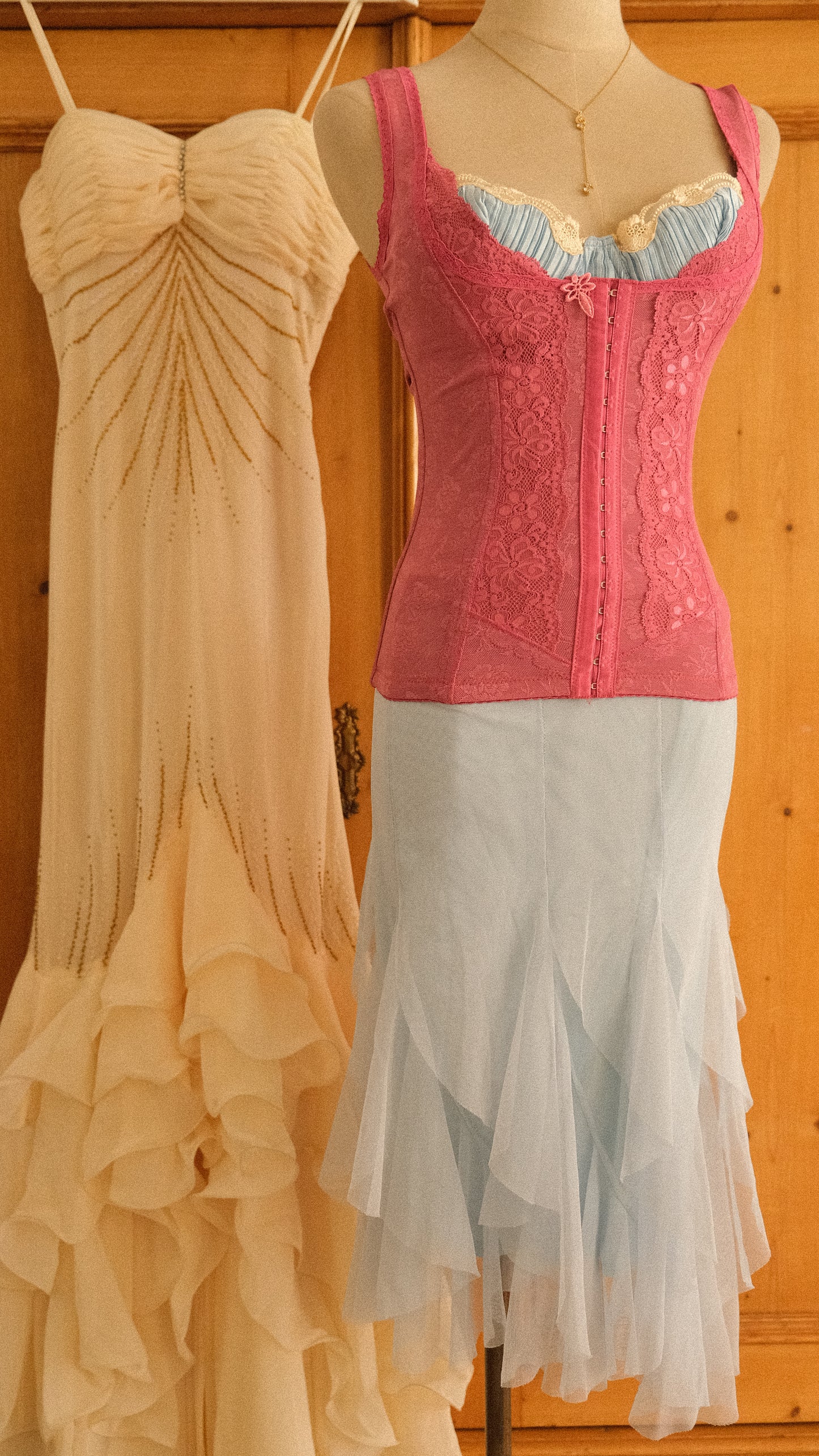 Baby blue ruffled flutter mermaid skirt (S/M)