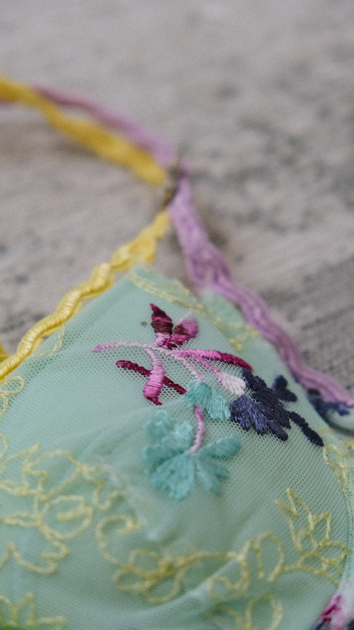 Vintage French Minty Floral bra (75B/34B)