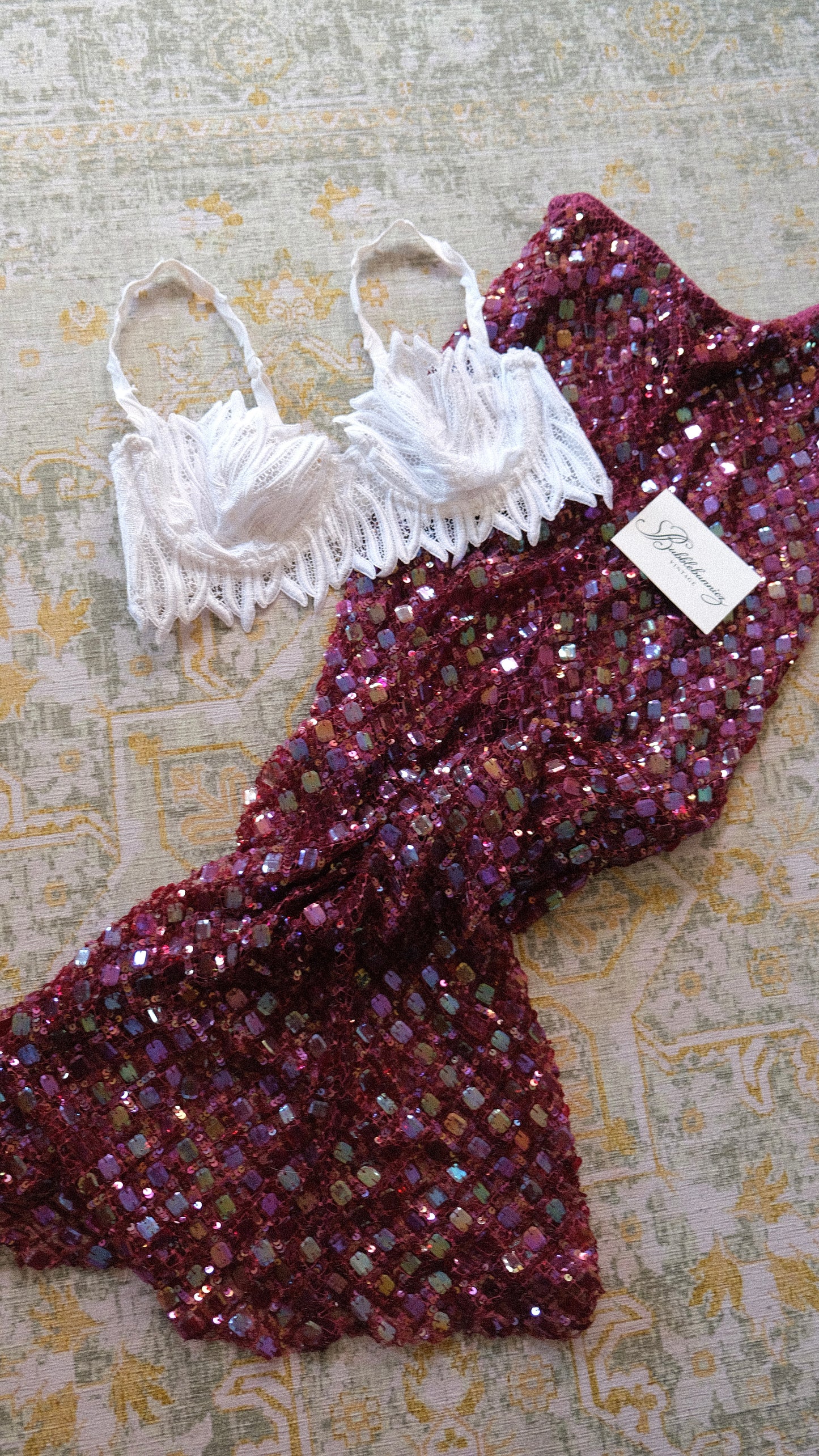 Vintage La Perla sequin mermaid tail skirt (S)