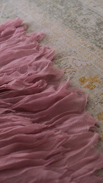 Dusty pink fairytale ruffle set: blouse & ruffled skirt (M)