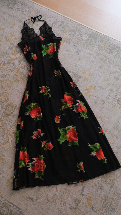 Marvel by La Perla sheer rose maxi dress (M-L)