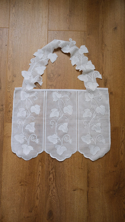 Upcycled Vine Lace tote