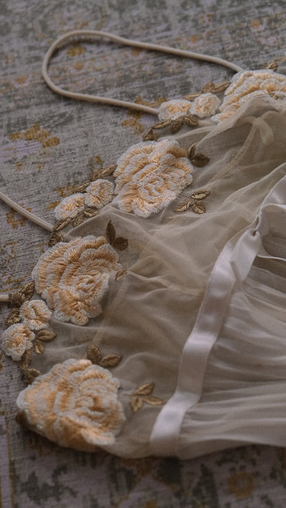 Vintage Italian soft floral babydoll with pleads