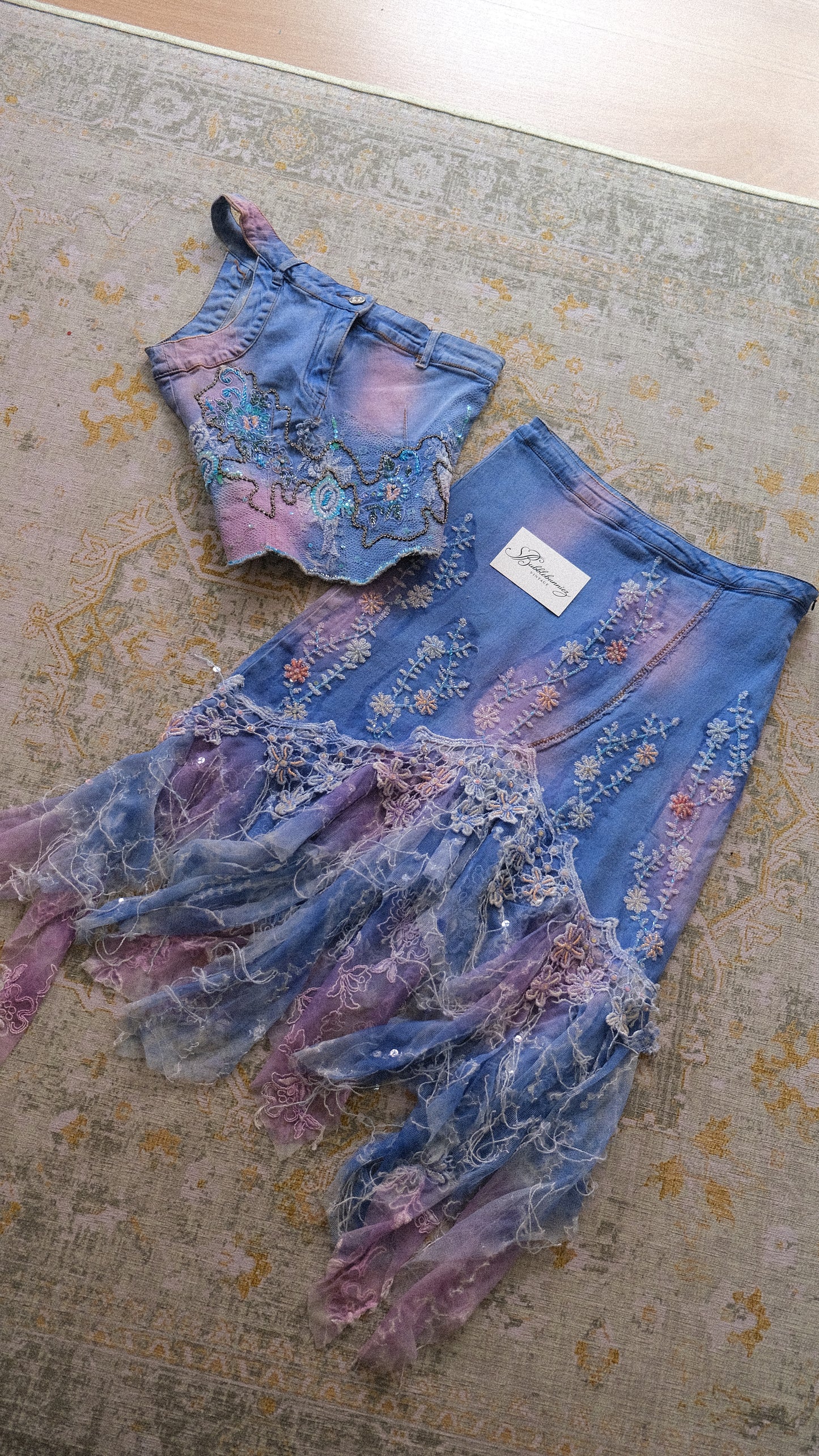 Vintage mermaid 2 piece set (S)