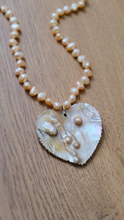 One of one Oceanic Heart necklace