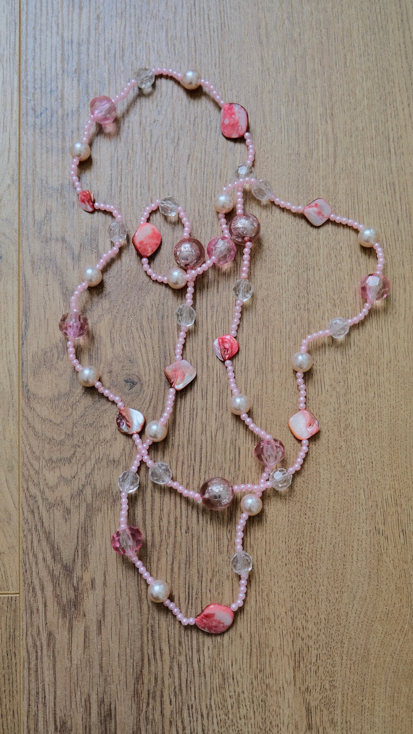 Pink beads necklace