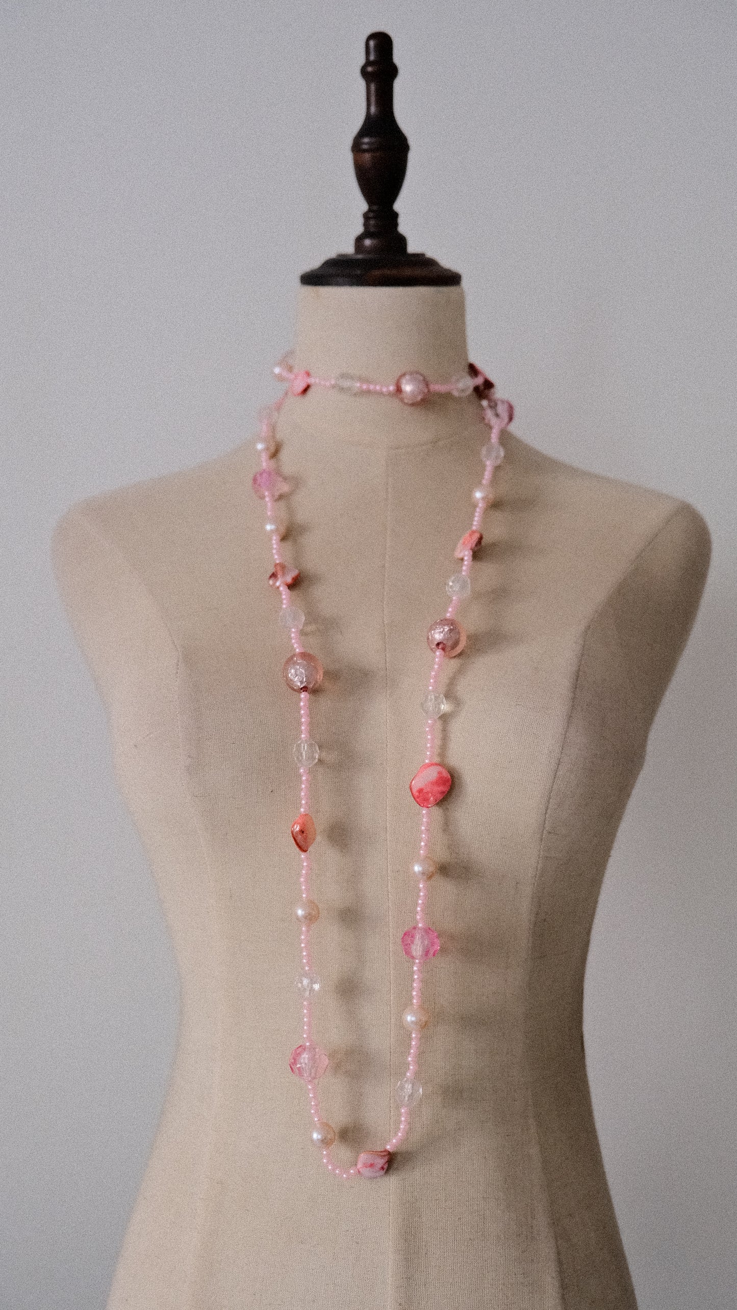 Pink beads necklace