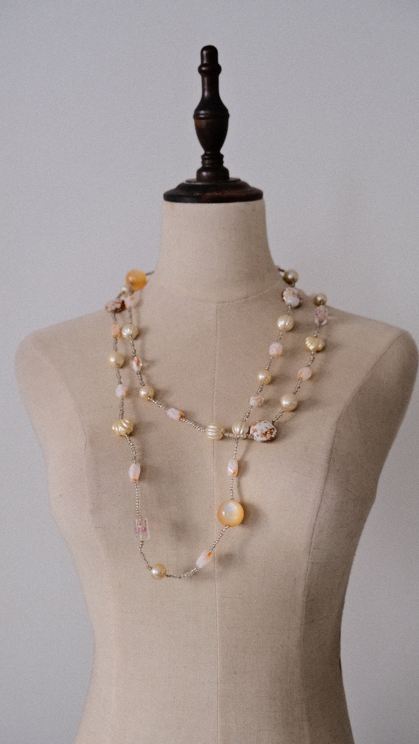 Nude and Cream beads necklace