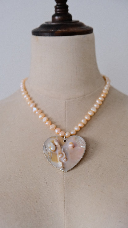 One of one Oceanic Heart necklace