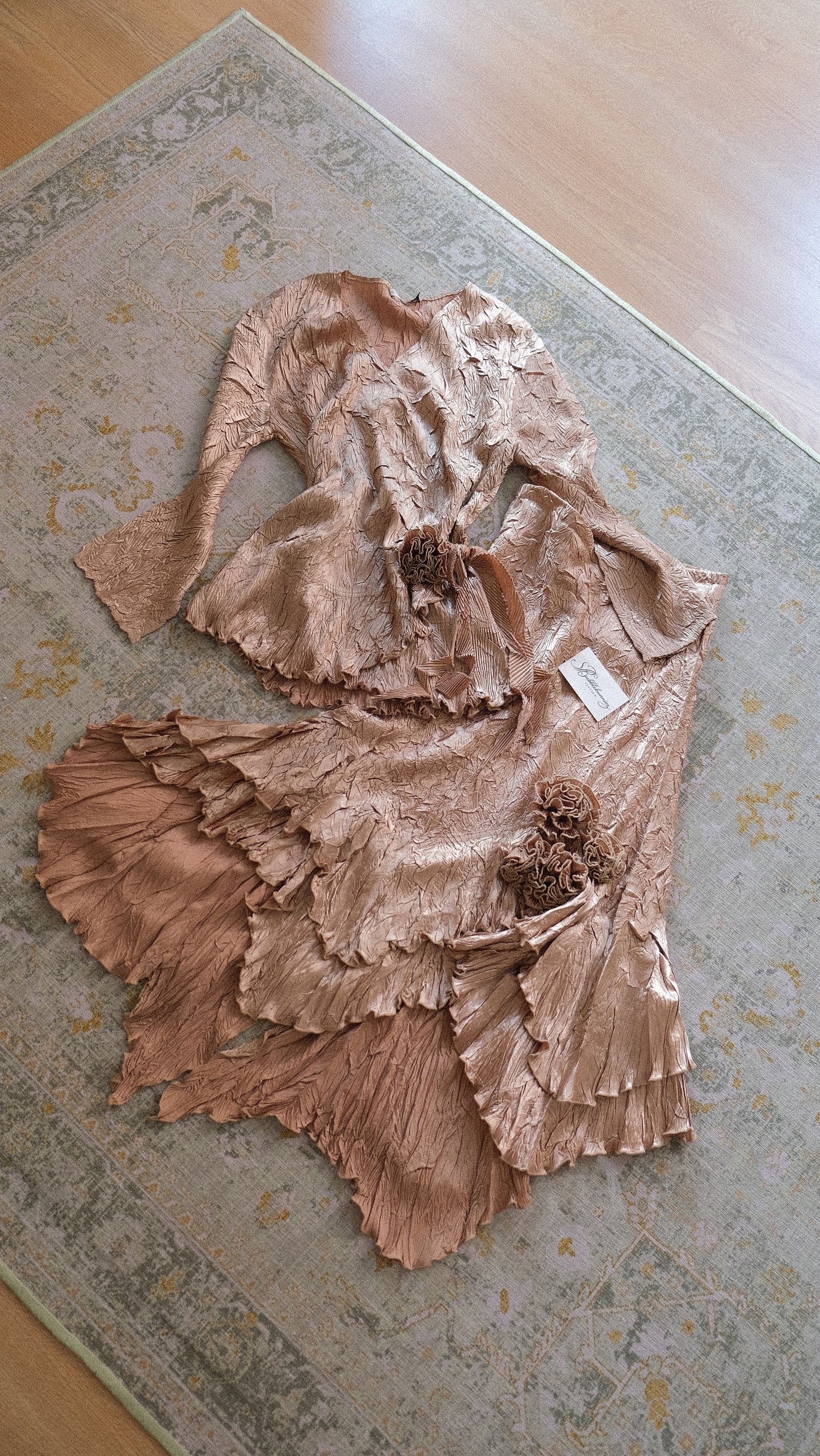 Vintage floral & flutter 2 piece set