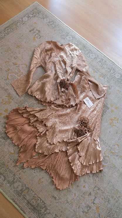 Vintage floral & flutter 2 piece set