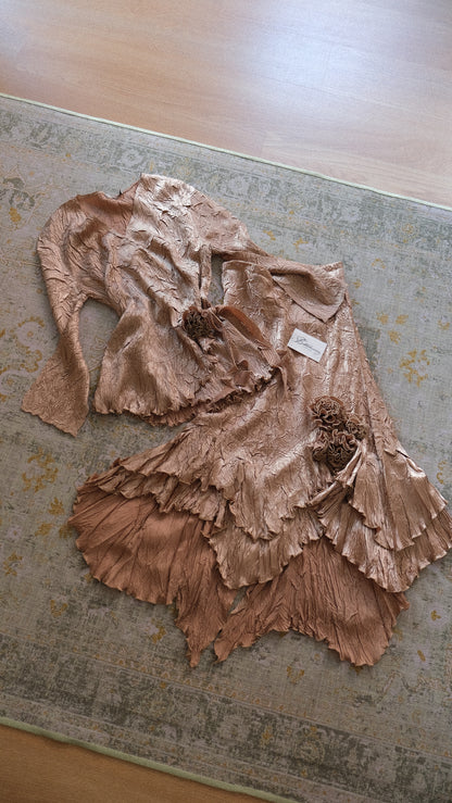 Vintage floral & flutter 2 piece set