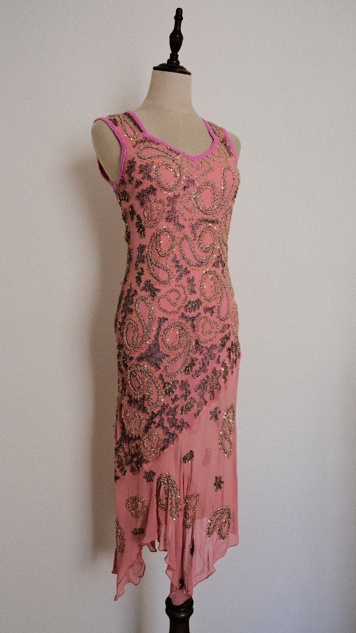 100% Silk Pink Reef dress (S)