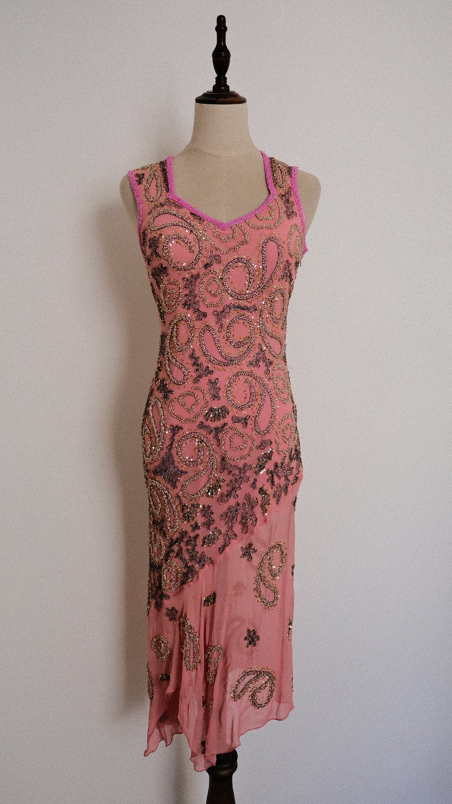 100% Silk Pink Reef dress (S)