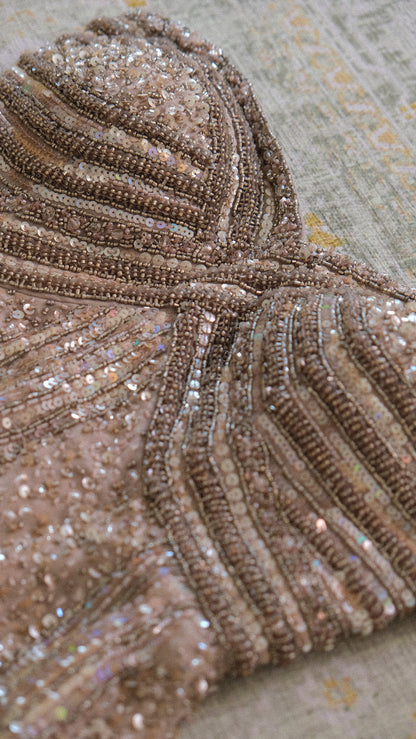 Vintage feather mini bustier dress