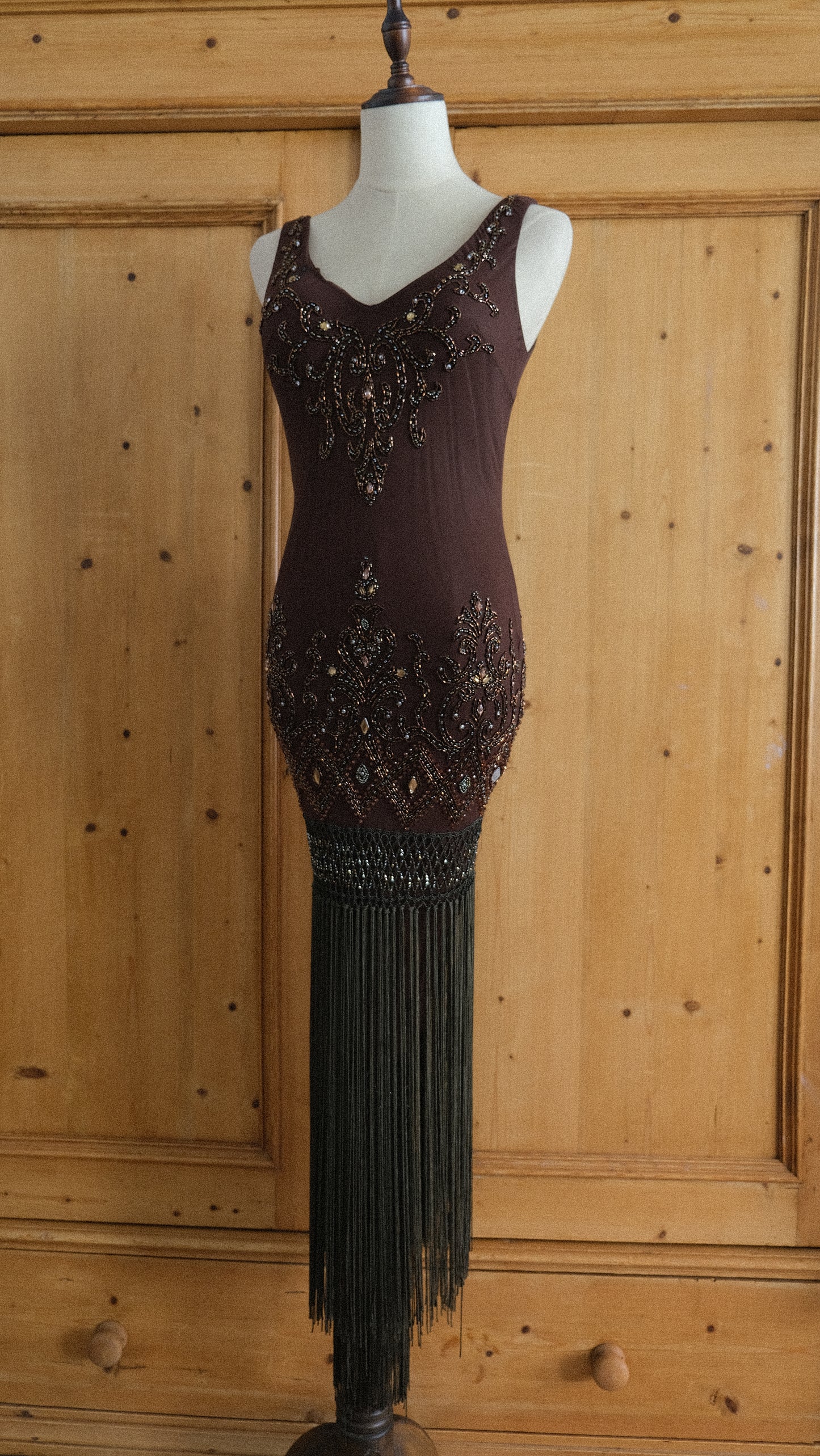Vintage fringe evening dress