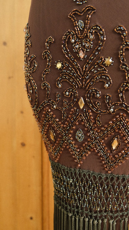 Vintage fringe evening dress