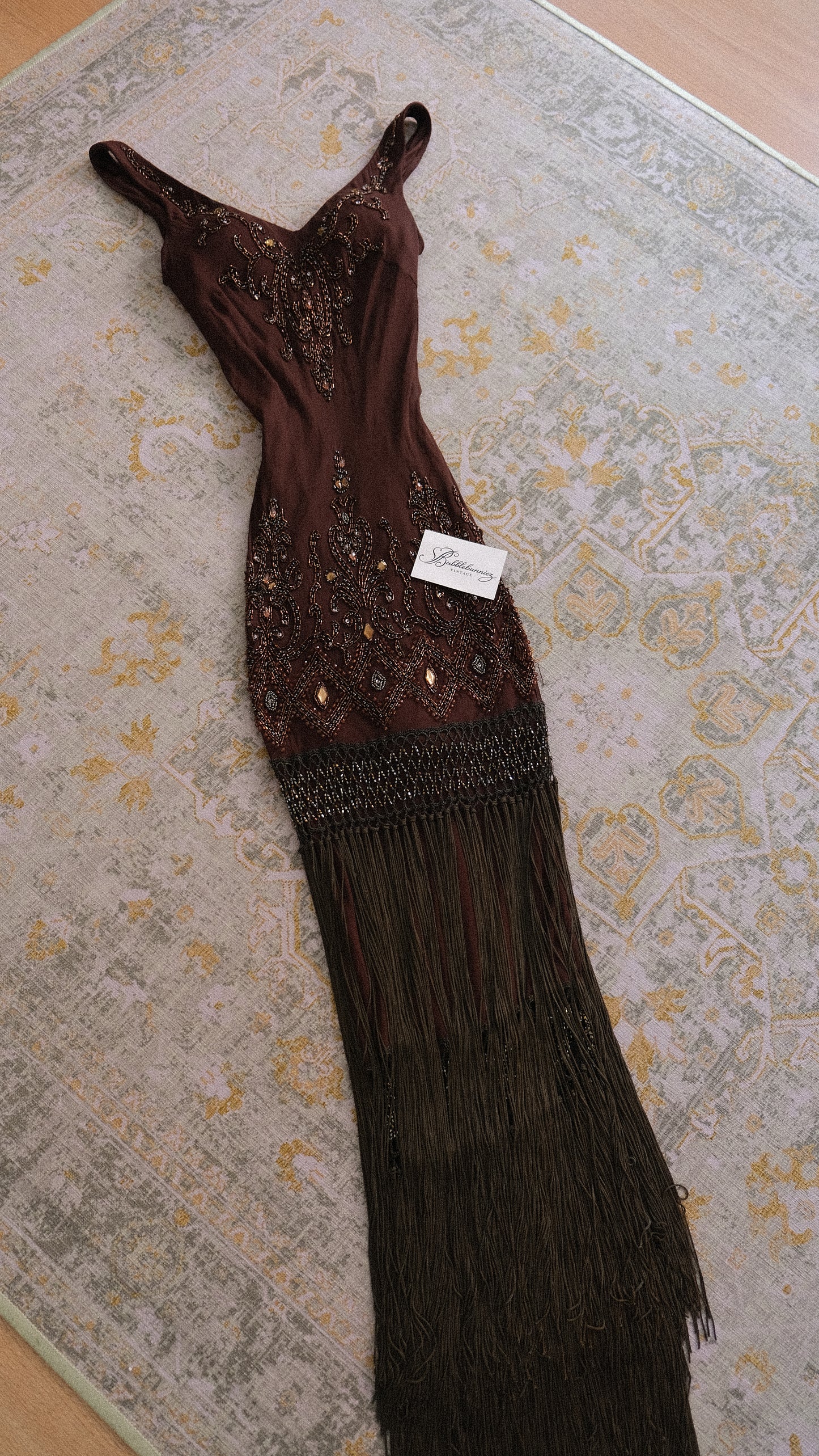 Vintage fringe evening dress