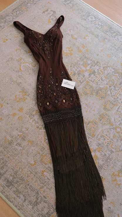Vintage fringe evening dress