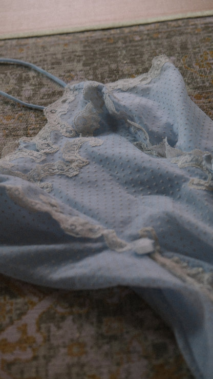 Cloud blue vintage babydoll with pleads (S/M, M)