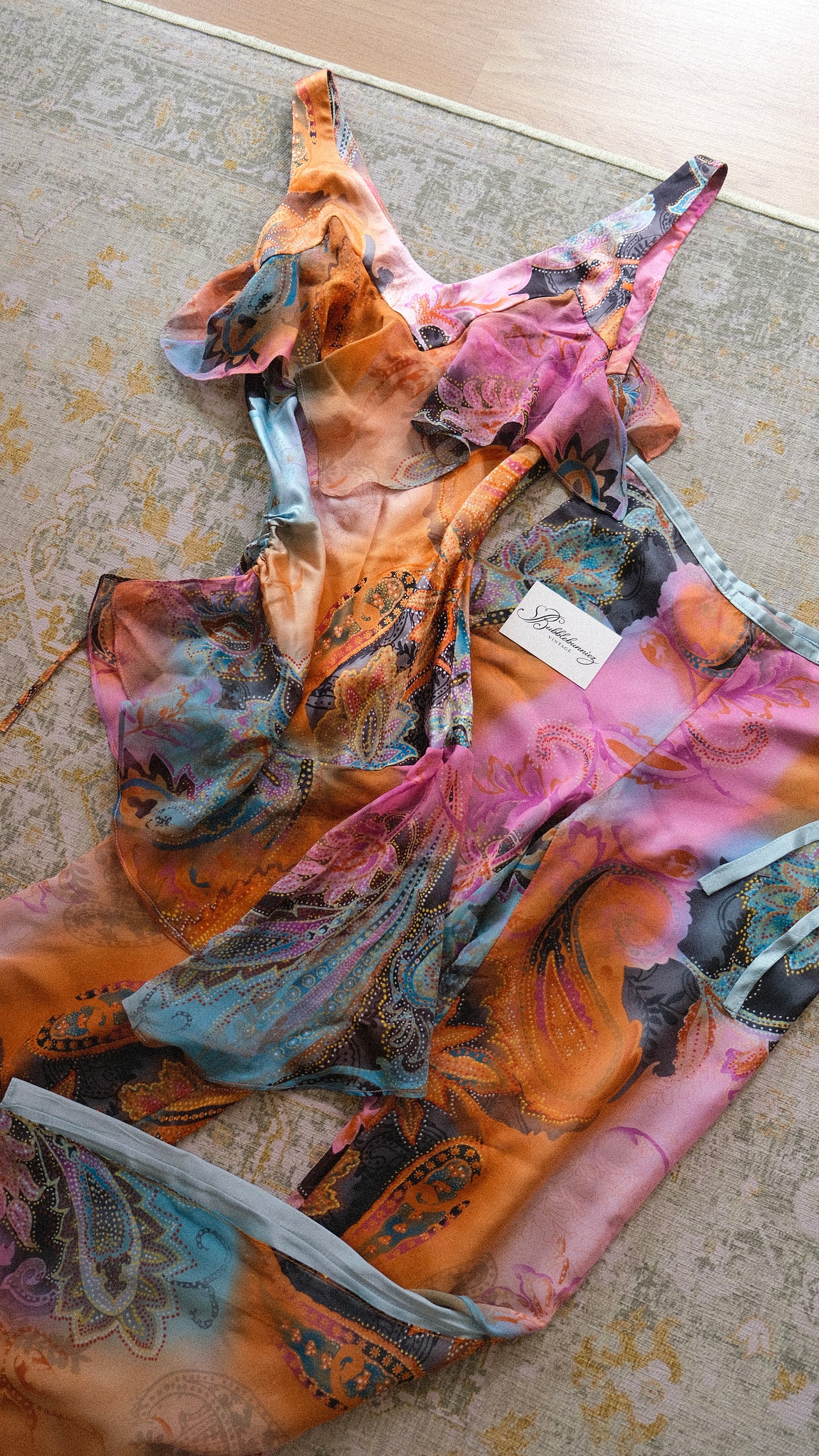 Vintage French asymmetrical ultramini dress