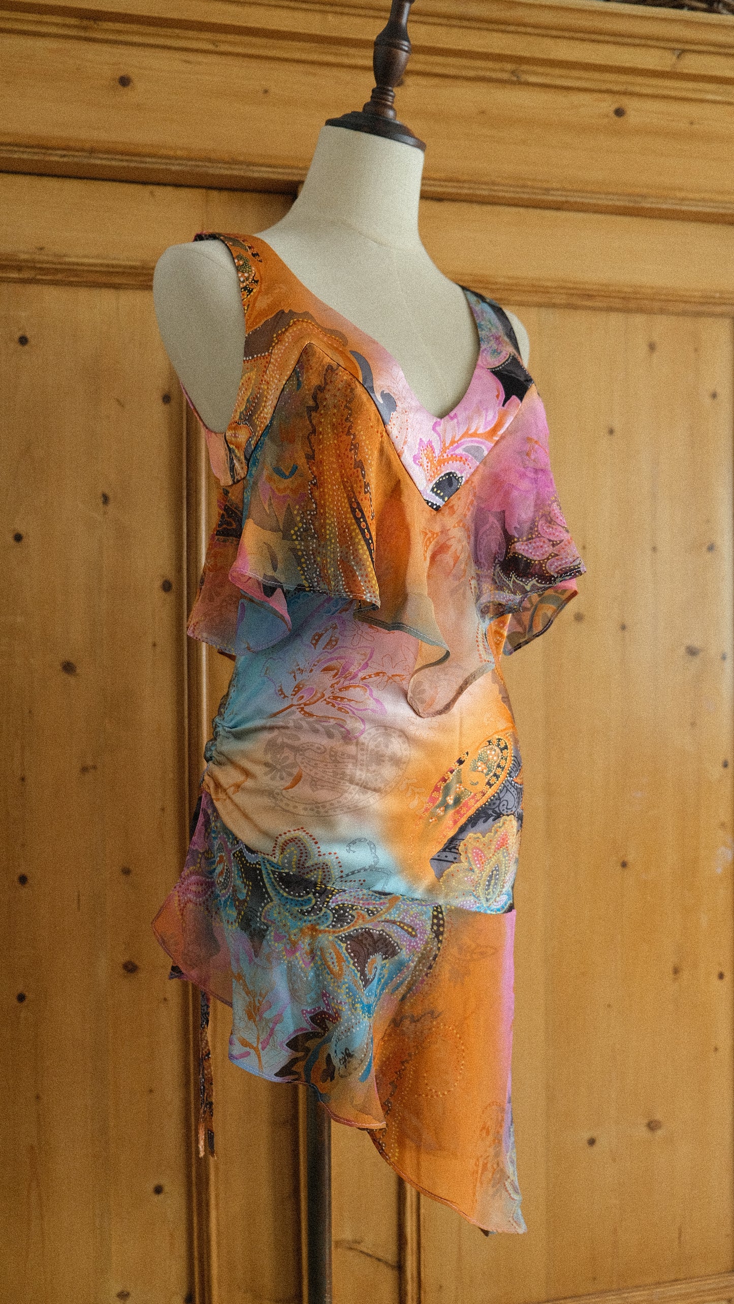 Vintage French asymmetrical ultramini dress