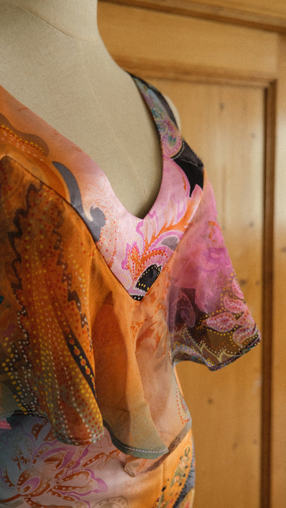 Vintage French asymmetrical ultramini dress