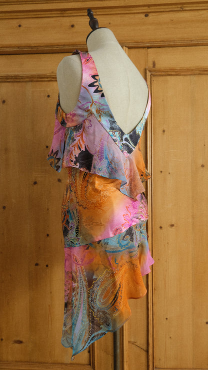 Vintage French asymmetrical ultramini dress