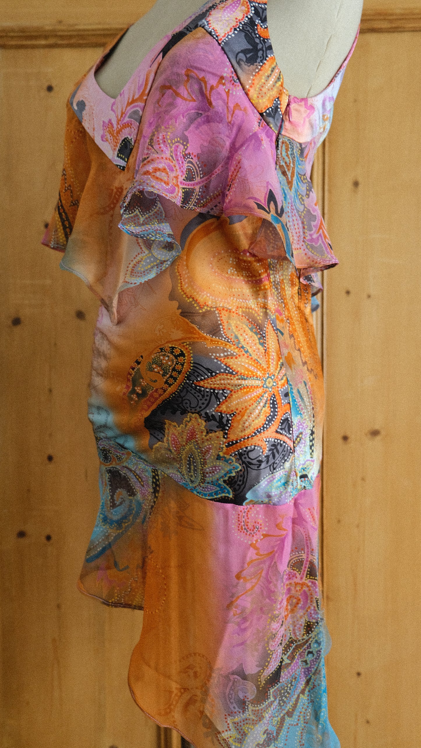 Vintage French asymmetrical ultramini dress