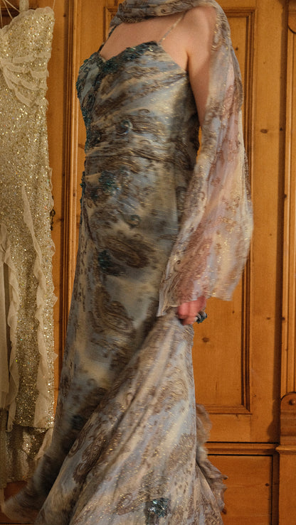 Vintage asymmetrical mermaid dress (M-L)