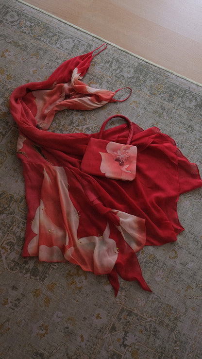 Vintage floral dress with bag (S/M - M/L)