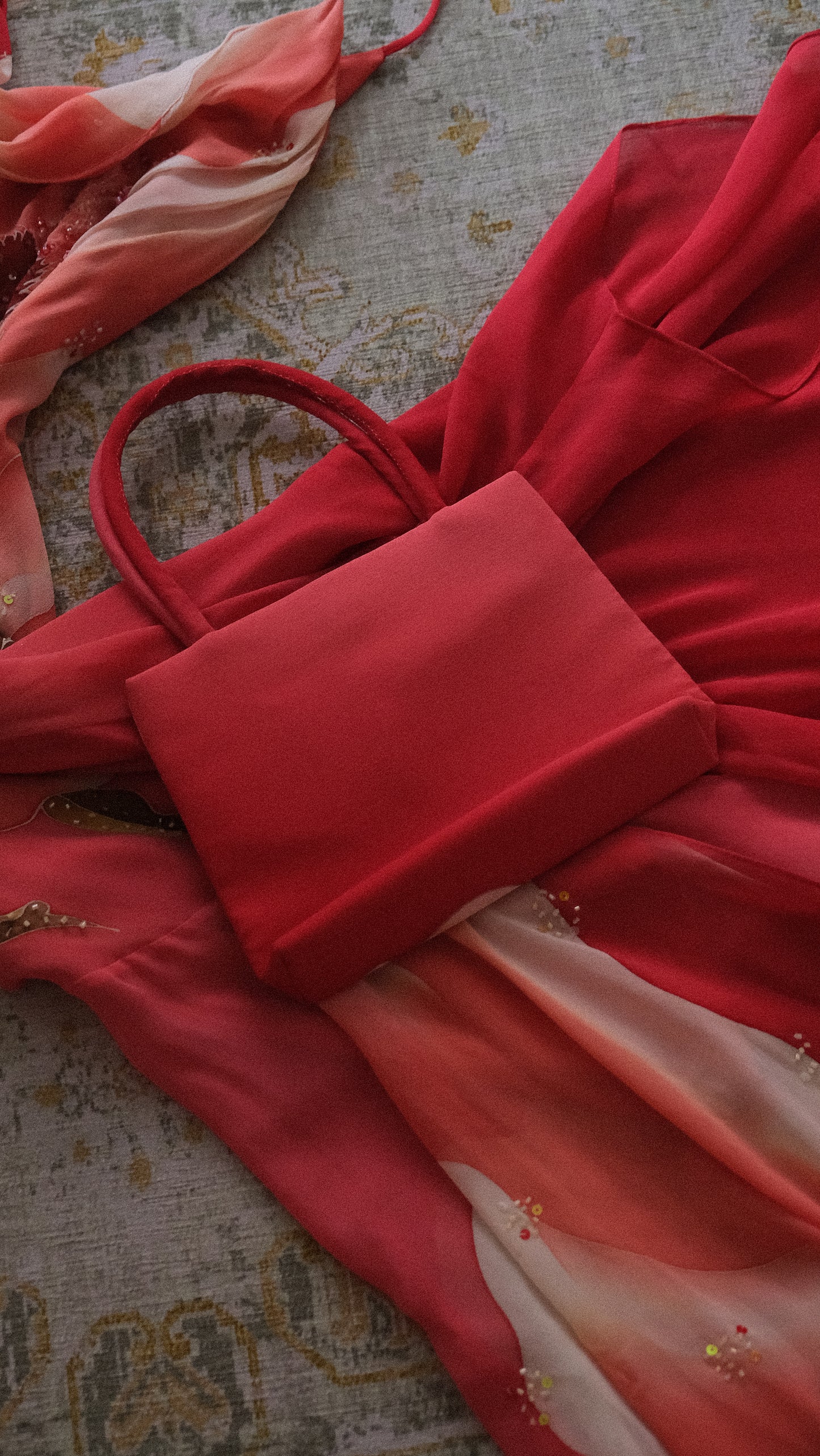 Vintage floral dress with bag (S/M - M/L)