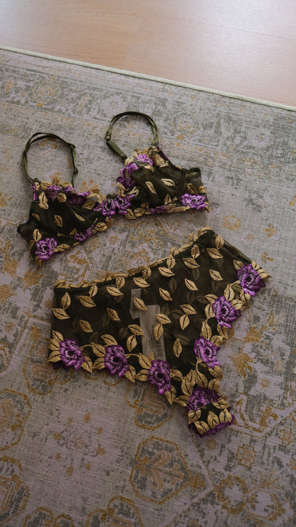 Forest florals NWT vintage French set (36/80 B, M)
