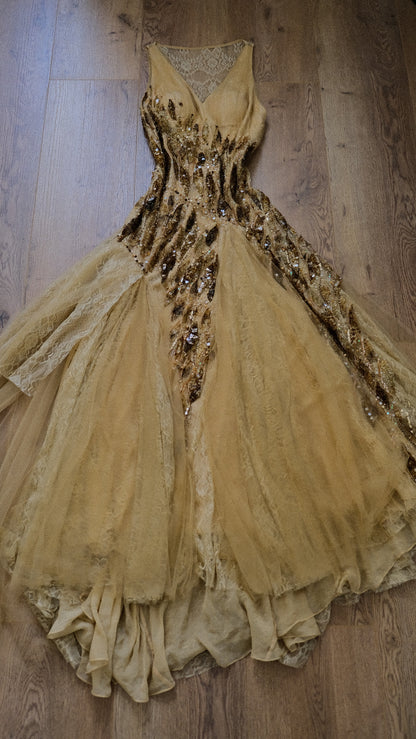 Spanish Dust of Gold evening gown (M)