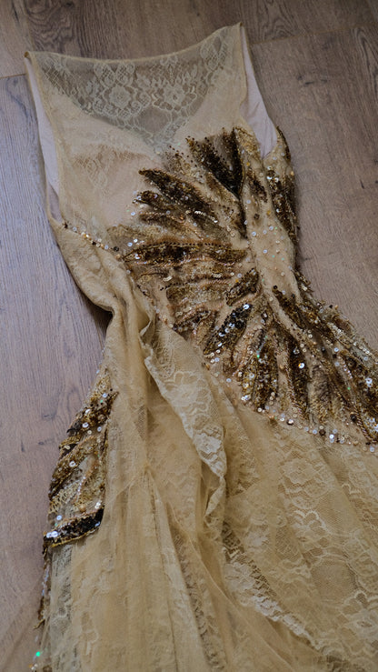 Spanish Dust of Gold evening gown (M)