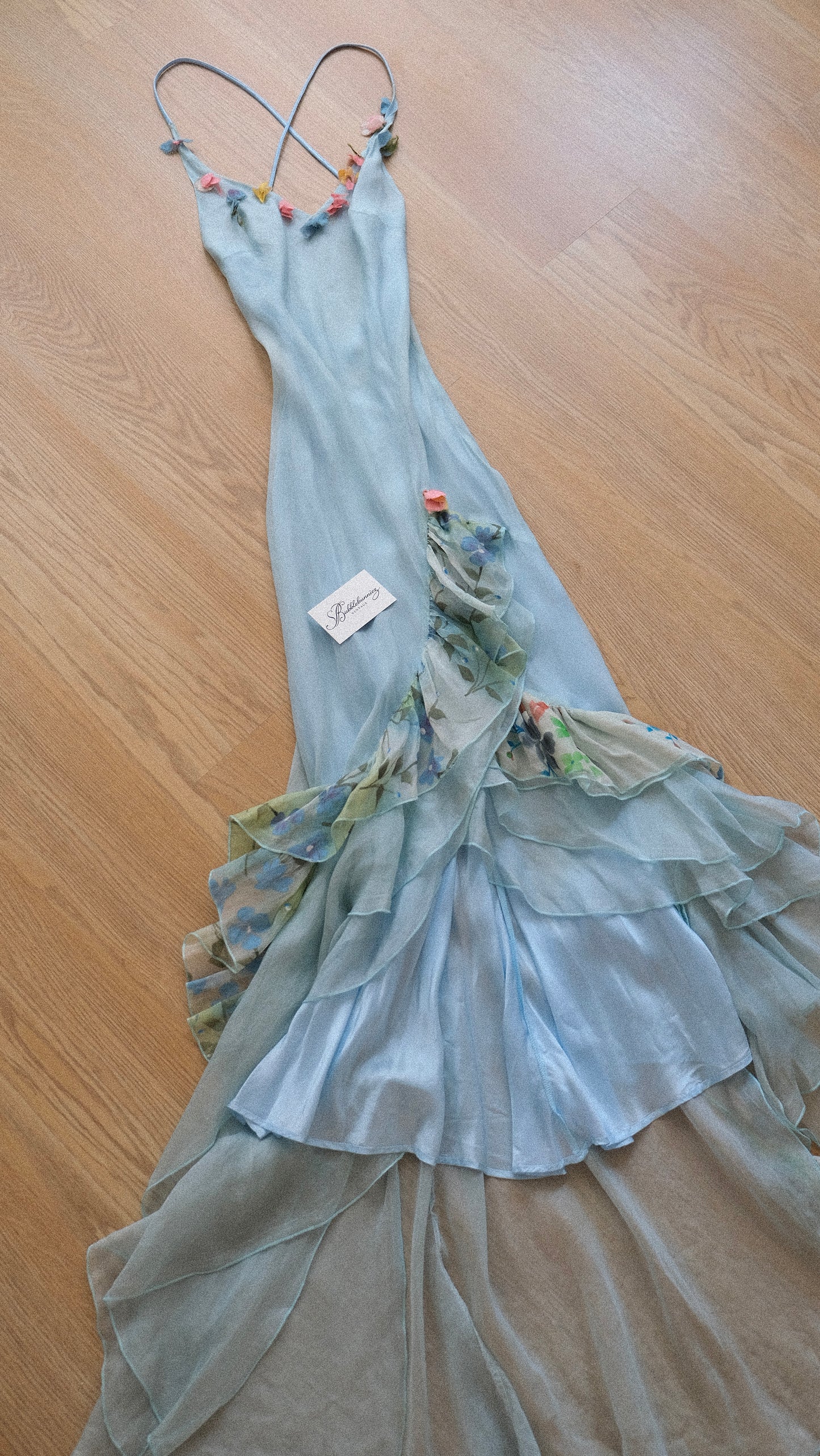 Vintage Spanish silk mermaid dress (S-M)