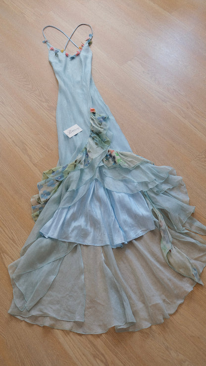 Vintage Spanish silk mermaid dress (S-M)
