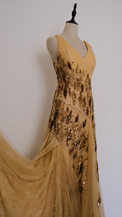 Spanish Dust of Gold evening gown (M)