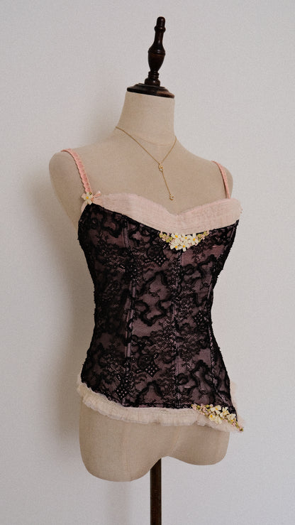 Chantal Thomass Midnight Lace corset (80B/36B)