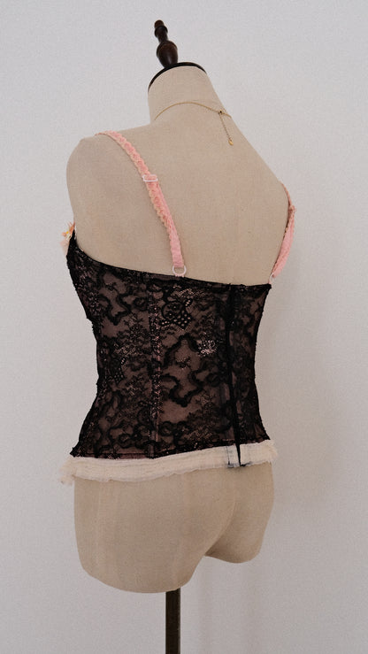 Chantal Thomass Midnight Lace corset (80B/36B)
