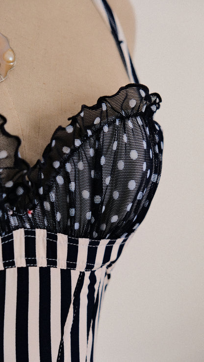Chantal Thomass Polkadot ruffle corset (70B/32B)