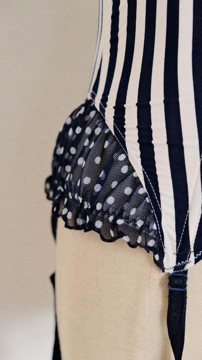 Chantal Thomass Polkadot ruffle corset (70B/32B)