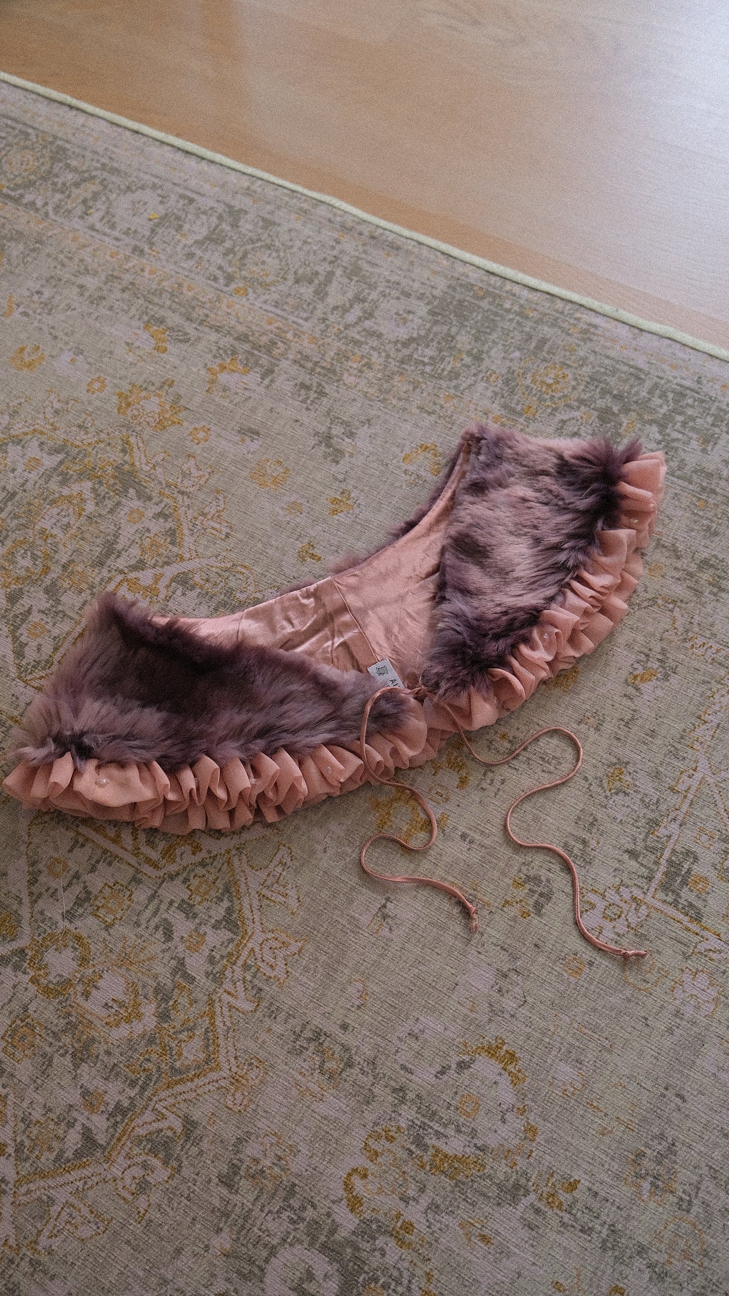 Vintage faux fur ruffle bolero (ONE SIZE)