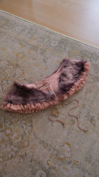 Vintage faux fur ruffle bolero (ONE SIZE)