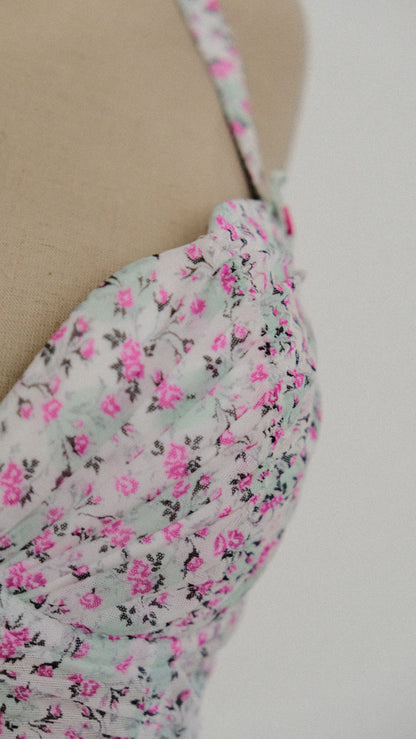 Chantal Thomass Floral Ruffle corset (75B/34B)