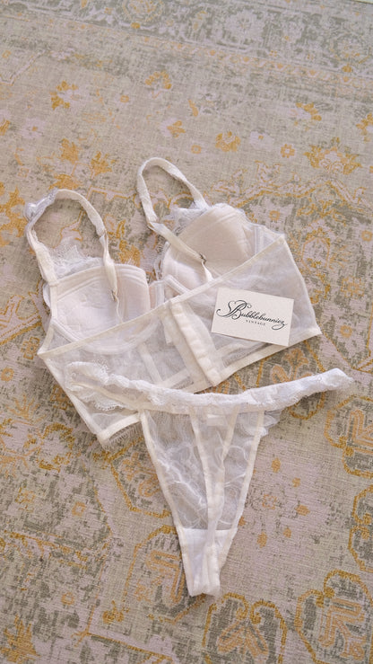 Vintage French floral lingerie set