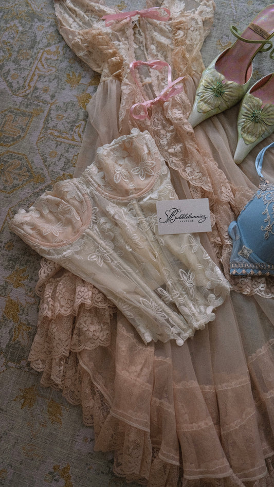 Vintage Spanish floral corset (34C/75C)