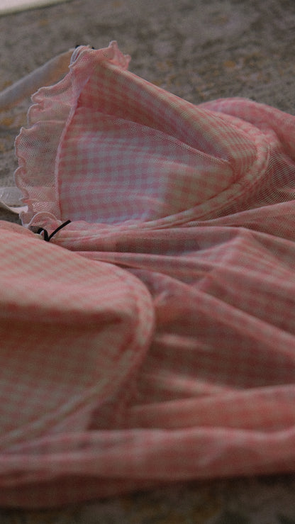 Chantal Thomass vintage pink gingham babydoll (75C/34C)