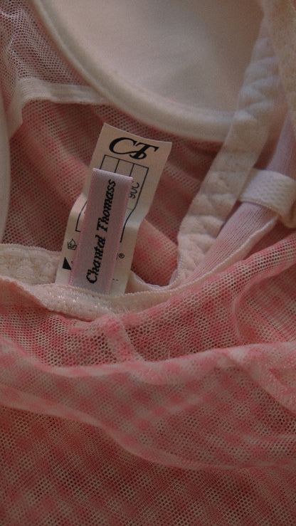 Chantal Thomass vintage pink gingham babydoll (75C/34C)